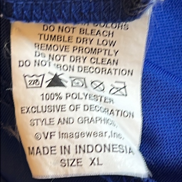 New York Giants Embroidered Short Sleeve Polo Royal Blue & Red NFL Football XL - Picture 14 of 14